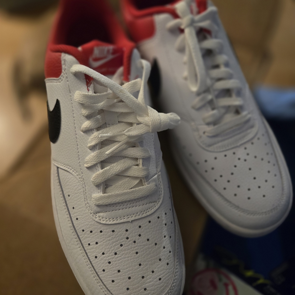 Nike Men's White and Red Sneakers